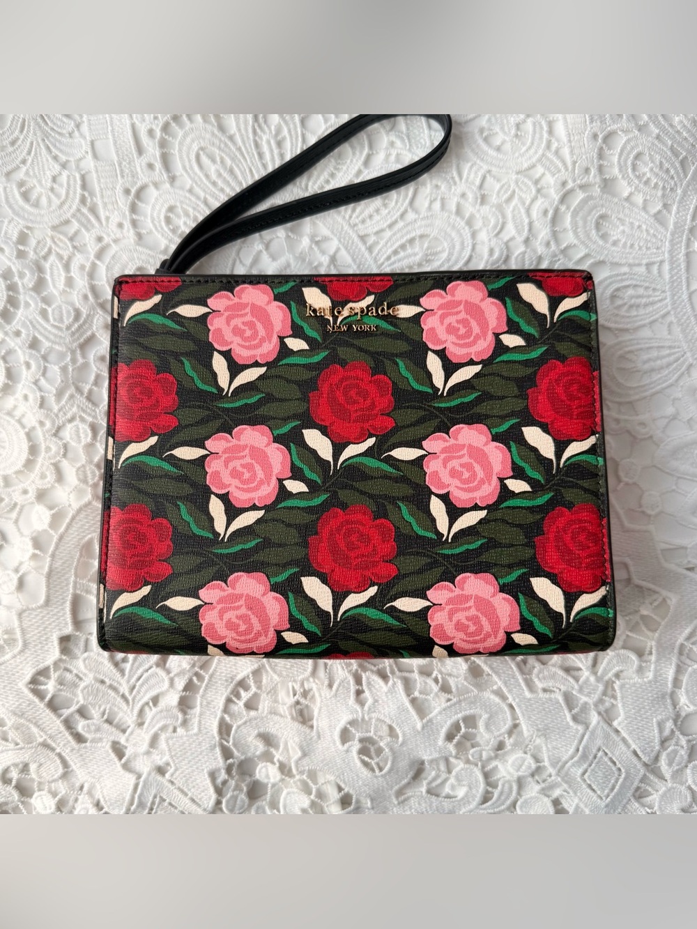 Kate Spade Morgan Rose Garden Gusseted Wristlet